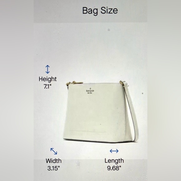 Kate Spade New York Leila Crossbody Bag Meringue Pebbled Leather KG464 - Picture 12 of 16